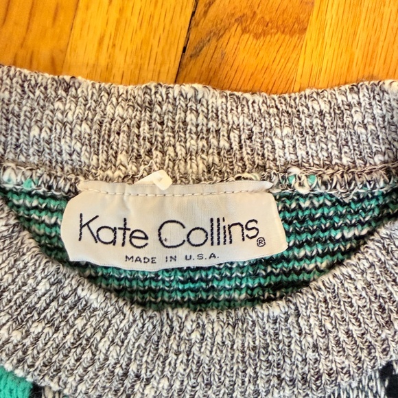 Vintage 80s Sleeveless Abstract Knit Top 🌀 - Picture 9 of 9